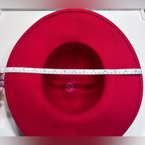 Red 100% Women’s Wool Hat Bonnet Fedora - Picture 7 of 8